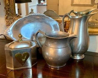 Lot of Assorted Pewter Items:  $32