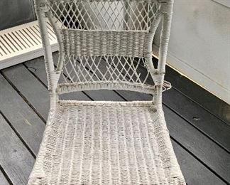 Item 26:  Wicker Chair - Fair condition with some loose pieces: 17.25"l x 20.5"w x 31"h: $20