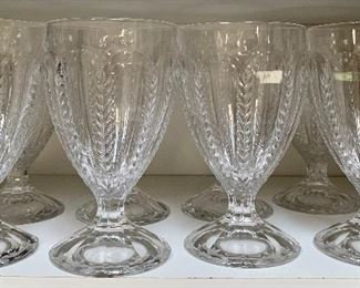 8 Heavy Water Goblets with beaded pattern: $24