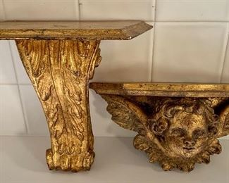 Two gold gilt shelves: $20