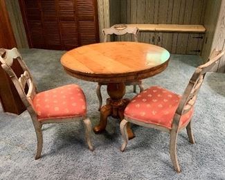 Item 205:  Oak Pedestal Table - 36" x 30"h: $250