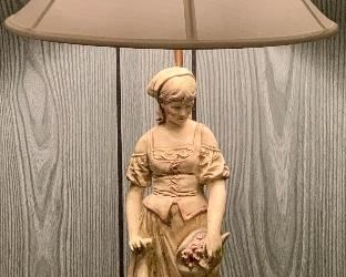 Item 214:  Pheasant Girl Figural Lamp - 32":$85