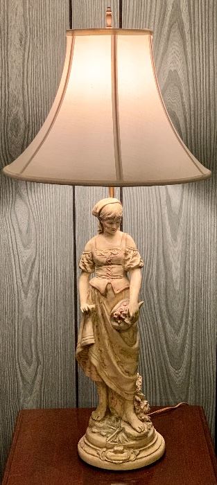 Item 214:  Pheasant Girl Figural Lamp - 32":$85