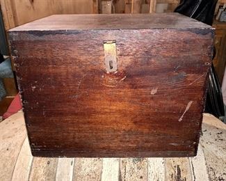 Item 222:  Wooden box - 17"l x 13"w x 13"h:  $16