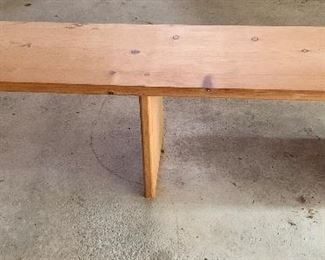 Item 199:  Unfinished Wooden Bench - 52" x 14" x 12.5":  $40