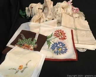 Lace Hankie and Linen Lot