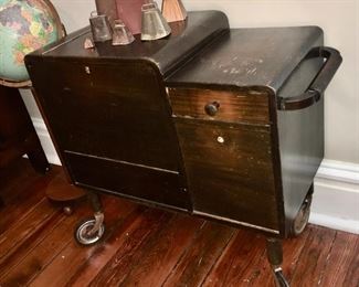 Antique portable bar cart