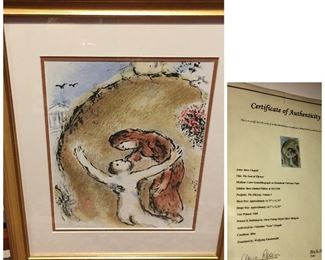 Marc Chagall lithograph, rare limited edition 363/2500