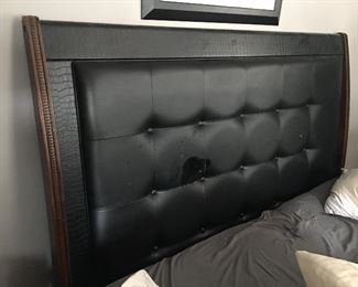 Contemporary Tufted King headboard and frame