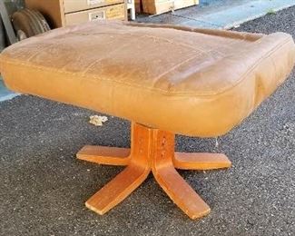 MID CENTURY FOOT STOOL WITH CURVED WOOD - NOW WE ARE LOOKING FOR THE CHAIR