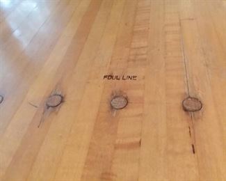 Table w/ Bowling Alley Floor /Lane Top ( includes 6 Windsor Style Chairs)