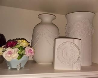 Assorted Kaiser Vases on Right 