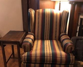 Striped Wingback chair