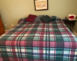King Size Mattress and Box Springs. Also Kind Spread