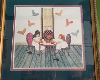 Tea Party signed numbered P Buckley Moss