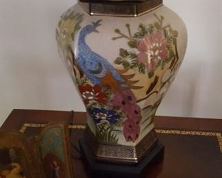 Temple jar lamp, one of a pair