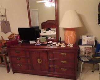 Dresser with Mirror - Small Haier TV
