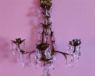 candle holder wall sconce with prisms