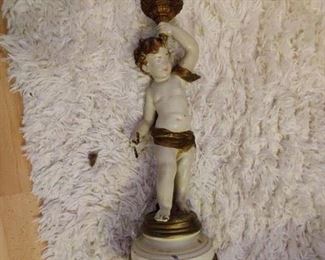 filter pot metal figural lamp as is