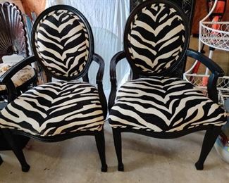 pair of zebra chairs