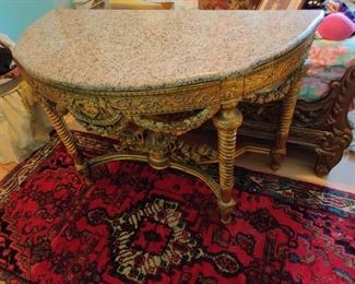 magnificent marble top French table