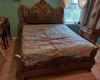 queen bed upholstered headboard