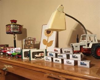 Cars, trucks, and Case lamps