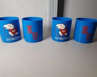 Lot of 4 KU Plastic Cups