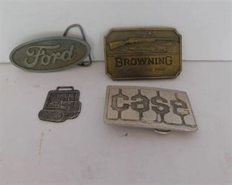 Four Branded Belt Buckles