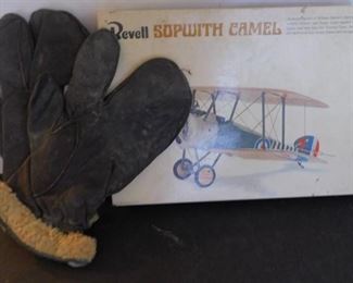 Sopwith Camel Model Airplane & Aviator Gloves
