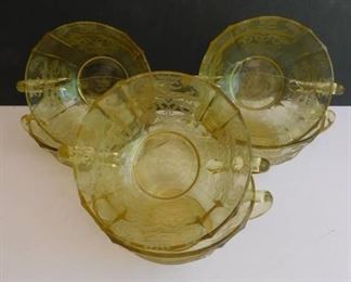 Golden Depression Glass - 6 Dessert Bowls