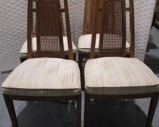 4 Vintage 1960s Drexel Meridian Collection Dining Chairs