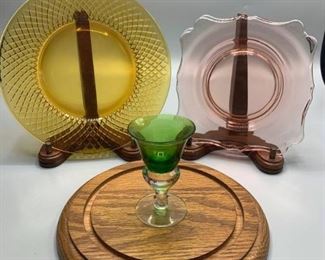 Vintage Colored Glass Dishes