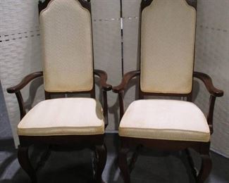 Vintage Drew Furniture Co Upholstered Mahogany Library Chairs