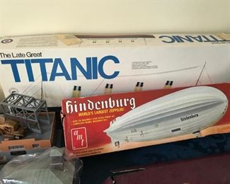 Titanic Model $ 50.00, Hindenbury Model $ 50.00