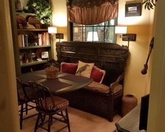 Vintage hand carved bench