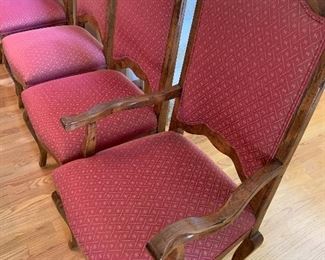 10 side chairs with two arm chairs. Total of 12 