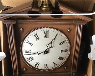 Vintage Sears and Roebuck “Freedom” faux wood wall clock. 