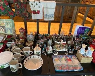 Christmas decor; including the cutest Christmas village