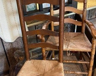 Ladder back chairs with rush seats