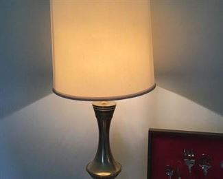 MCM heavy brass lamp. 