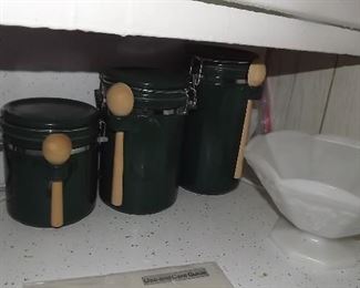 Canister Set & MIlk Glass Dish