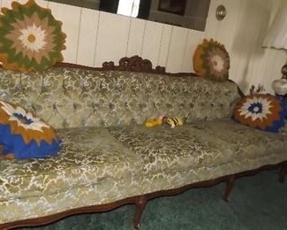 sofa & crochet pillows