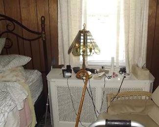 chair & touch-tone lamp & cane