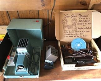 Argus 300 projector; Kalart Editor Viewer.