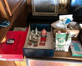 Christmas decor; classic games.