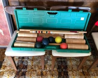 Croquet set with case.