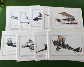 Collection of vintage airplane prints by Roy Anderson.
