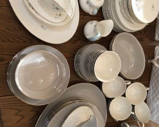 Royal Doukton “Thistledown” fine bone china (left); Pickard china “”Gossamer” pattern.