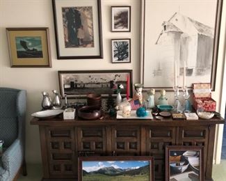 Large selection of framed art, pottery and quality decor.